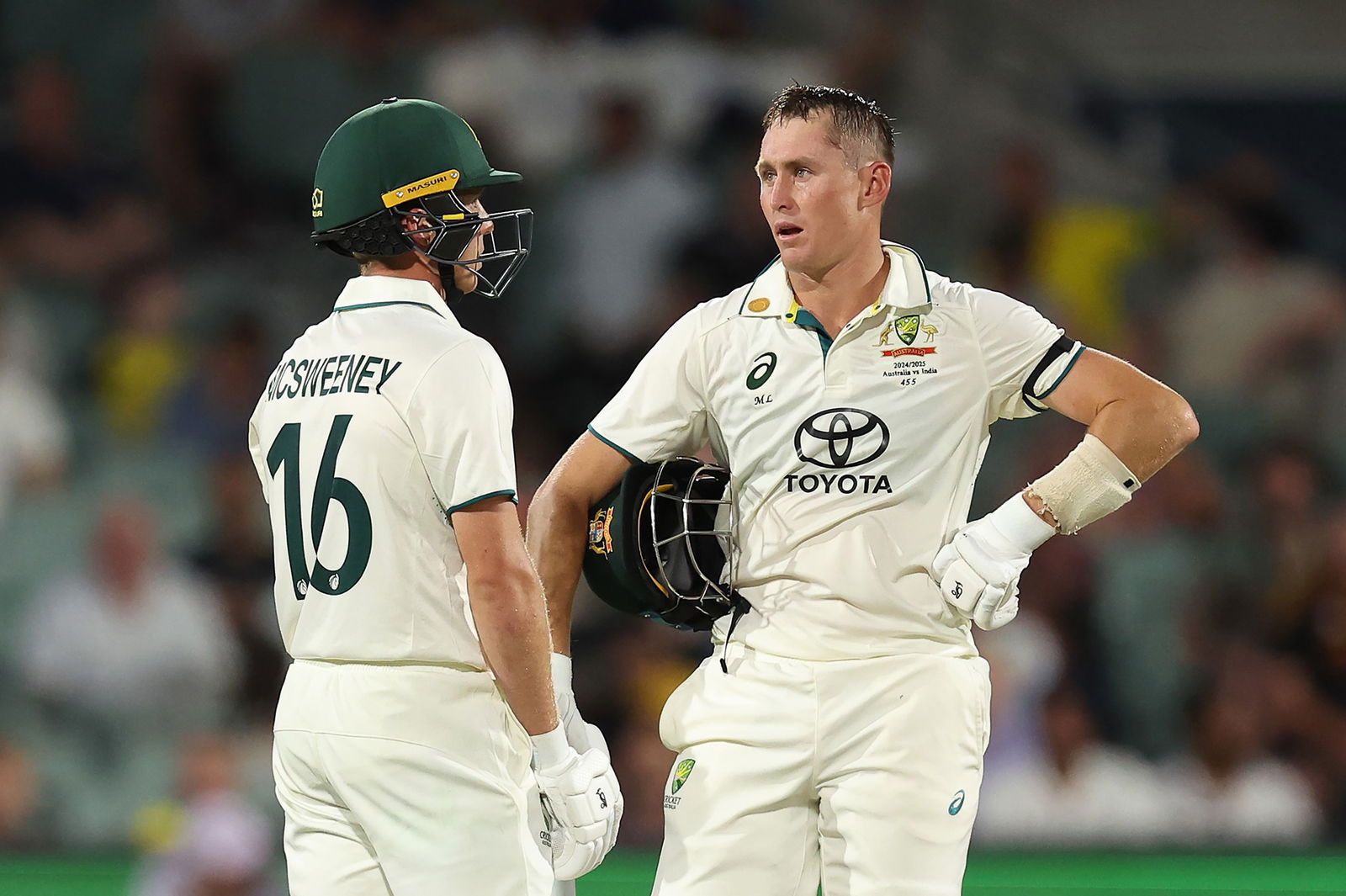 Marnus Labuschagne and Nathan McSweeney saw Australia through to stumps on day one.